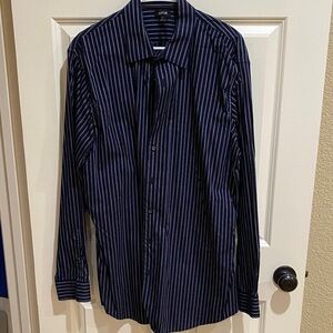 Apt. 9 Men's Navy Striped Dress Shirt